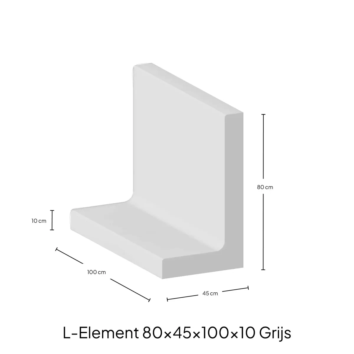 L-Elementx10cm Zichtbeton 100x80x45cm