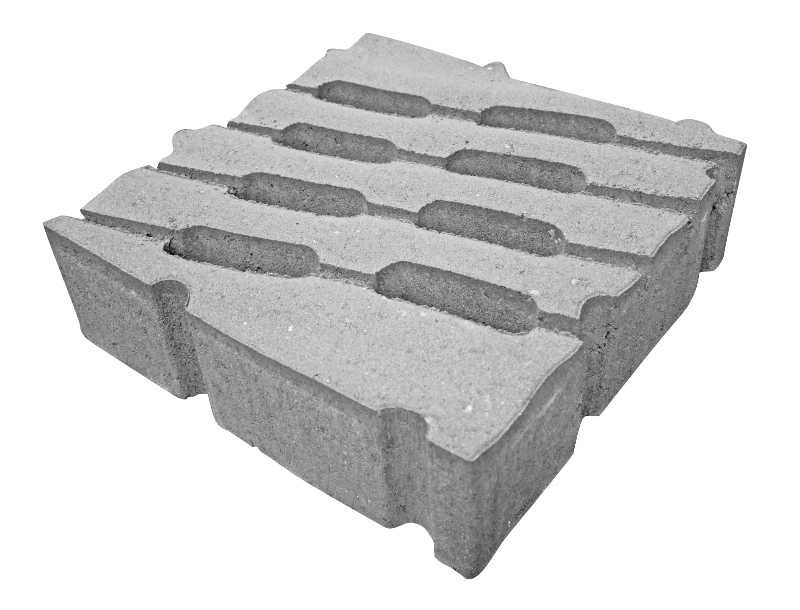Grasbetontegel type M (meander) rondom hol-dol verbinding K85910 BK25 40x40x12cm