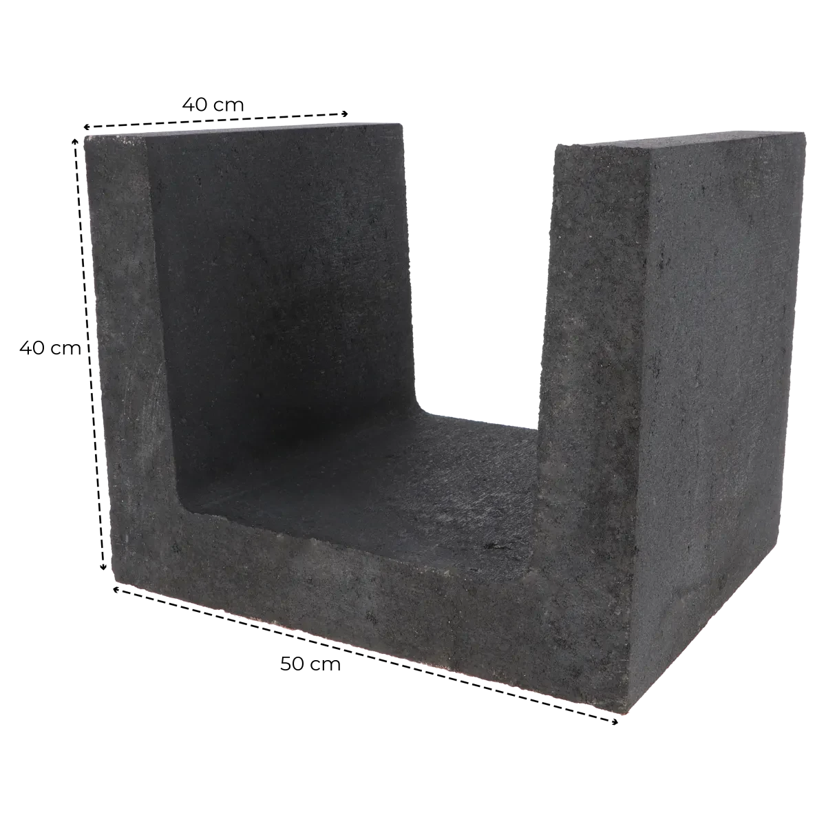 L-Hoekelement Antra 40x40x40cm Antraciet