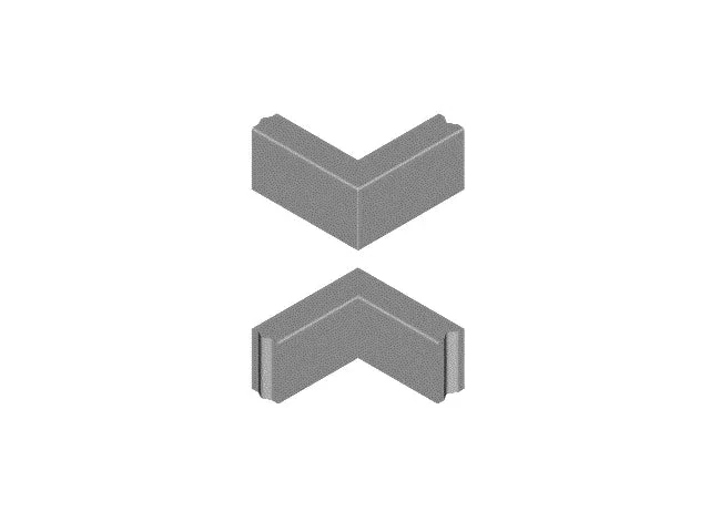 Hoekstuk 10x20 90° grijs