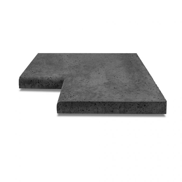 Oud Hollandse zwembadrand hoekstuk 90 graden 40x5 carbon ArtiStone