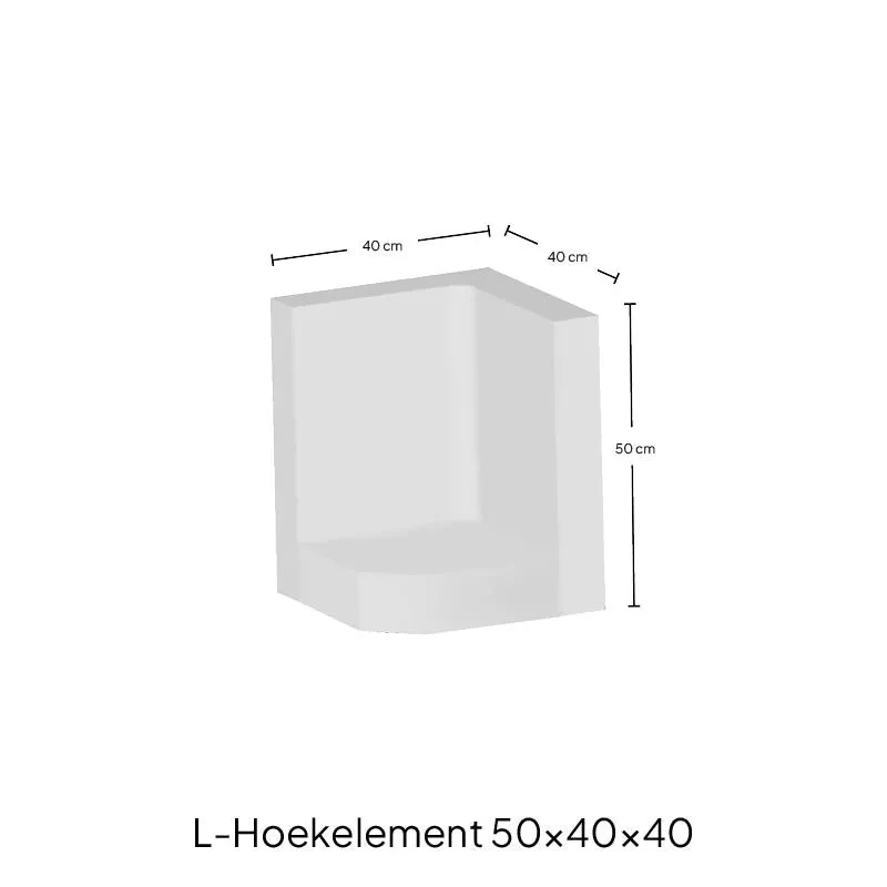 L-Hoekelement 40x50x40cm Antraciet