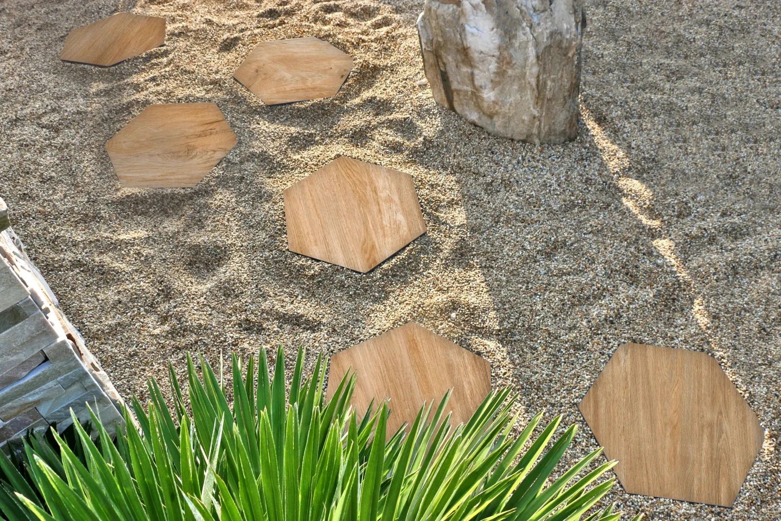 Staptegel Hexagons Foresta Chiaro o 60x52x2cm Bruin
