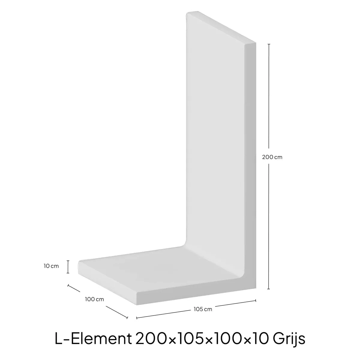 L-Elementx10cm Zichtbeton 100x200x105cm