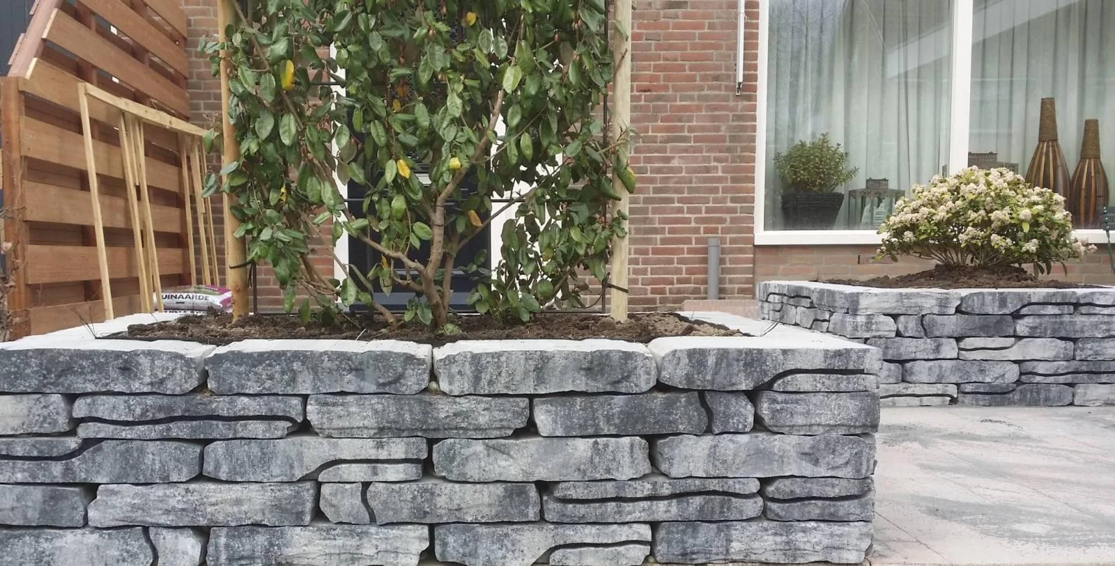 Stonewalling Grijs/zwart 18x43.5 43,5x18cm Stapelstenen Stonewalling X8 Grijszwart