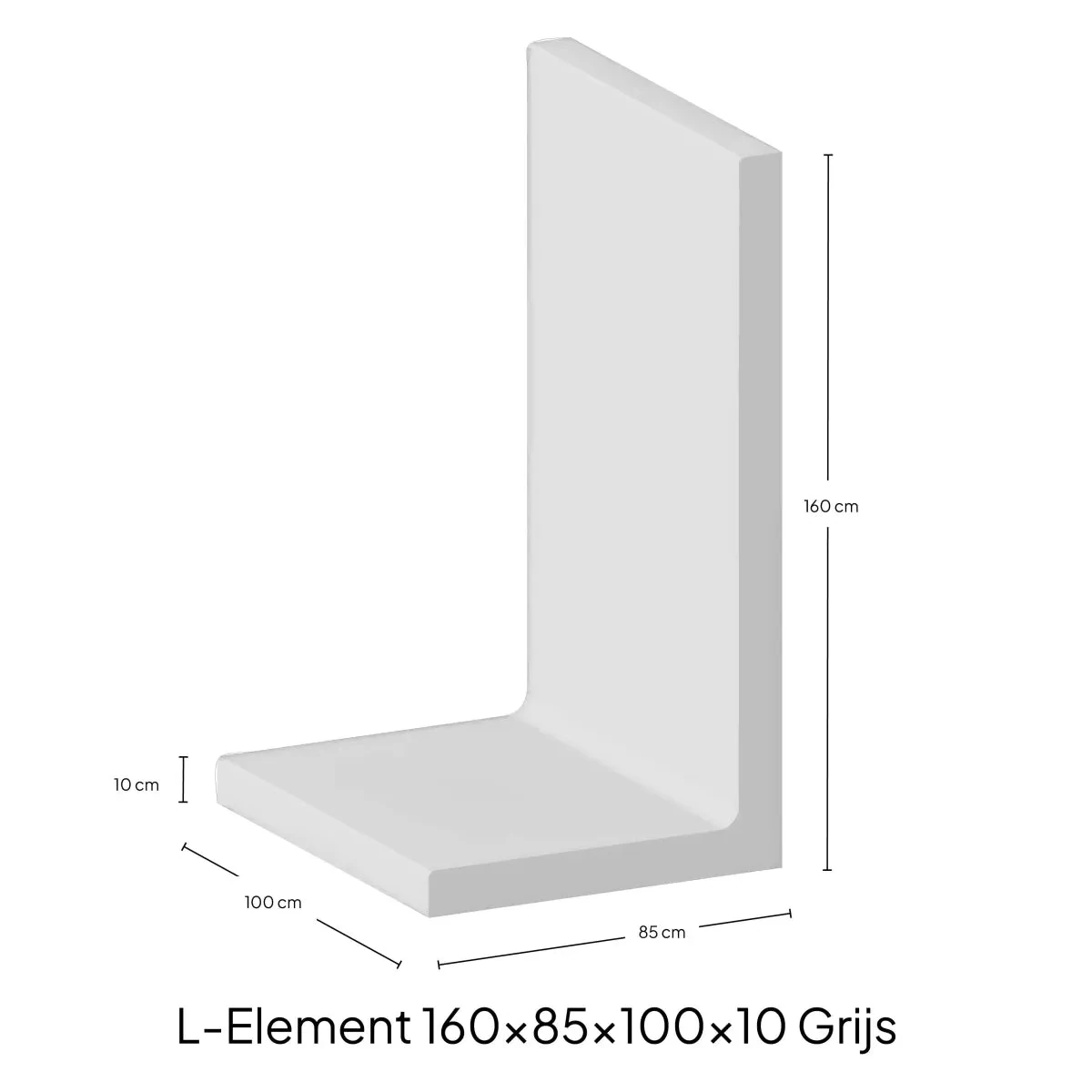 L-Elementx10cm Zichtbeton 100x160x85cm