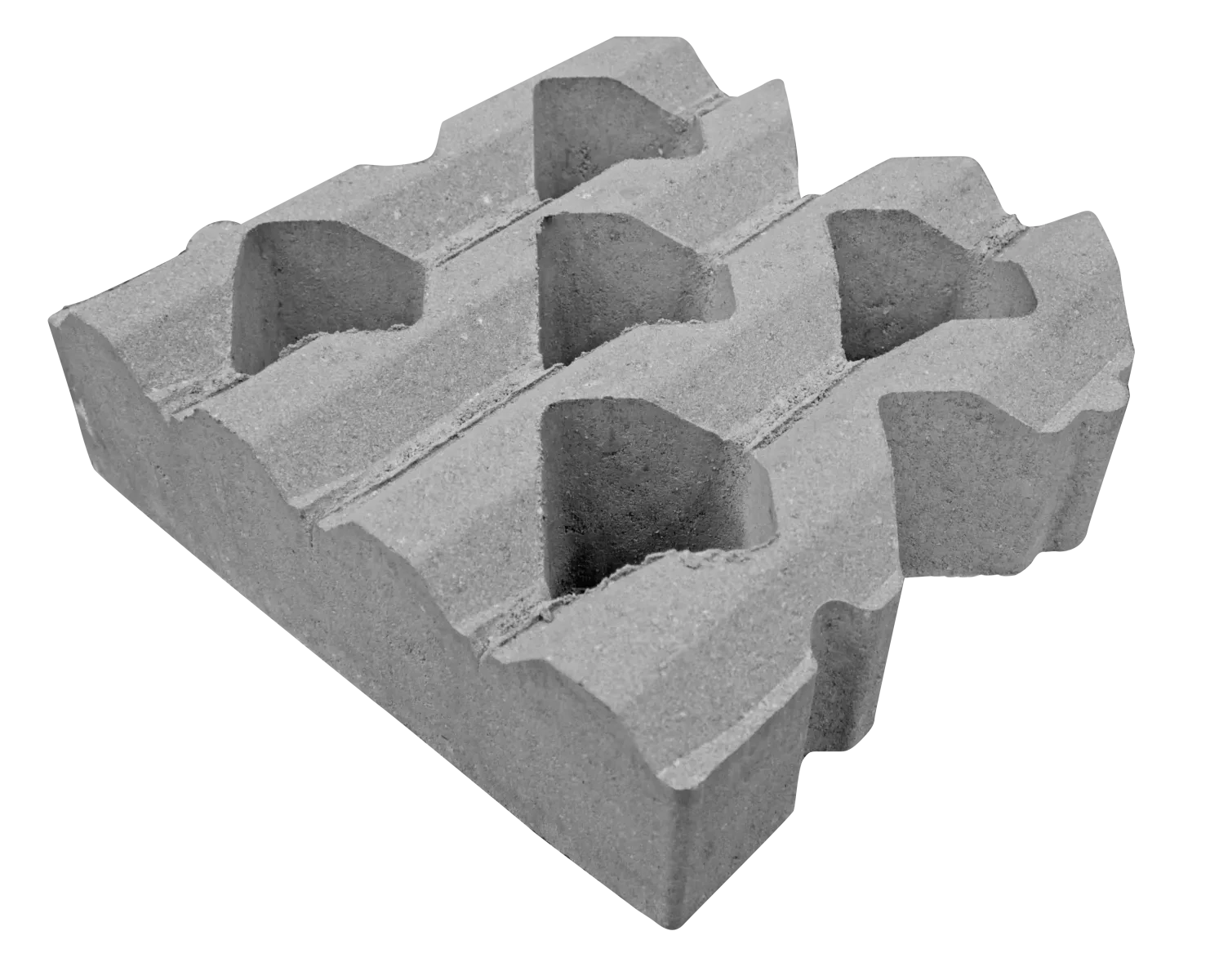 Grasbetontegel type C 40x40x12(40 cm. zijde vlak) BK25 vierkante gaten 40x40x12cm