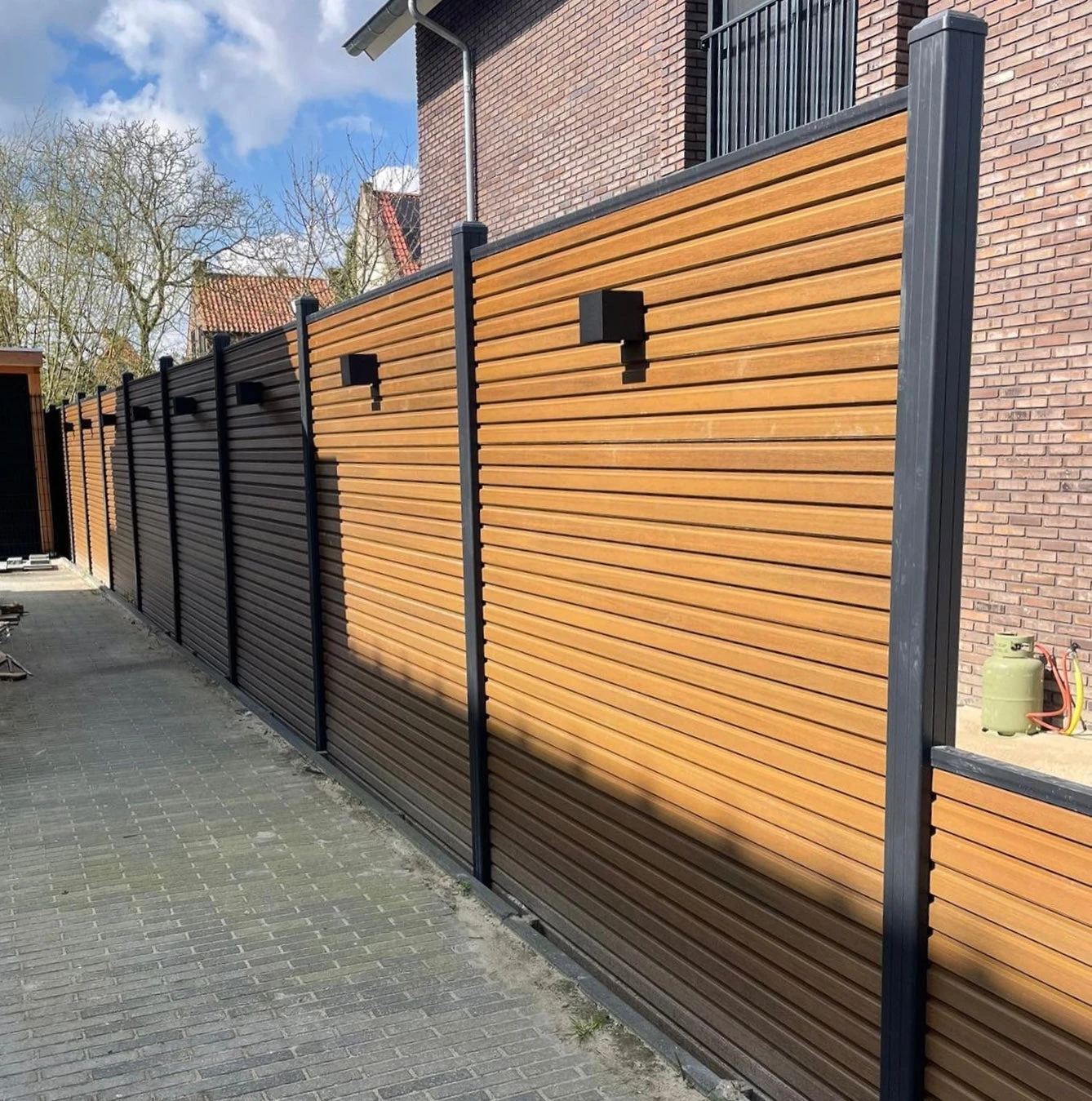 Composiet schutting Rhombus Teak