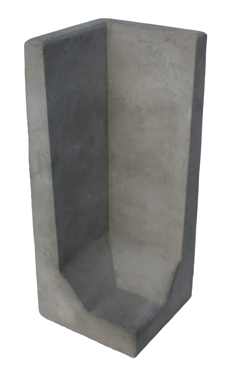 Hoek-L-Elementx10cm Zichtbeton 50x100x50cm Grijs