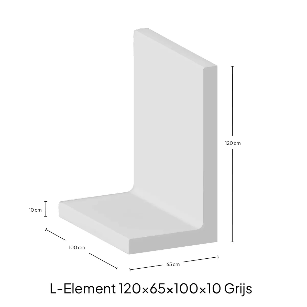 L-Elementx10cm Zichtbeton 100x60x30cm Grijs