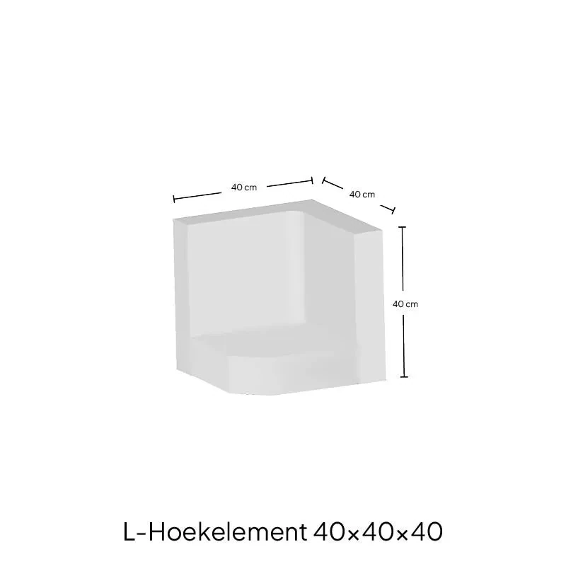 L-Hoekelement Antra 40x40x40cm Antraciet
