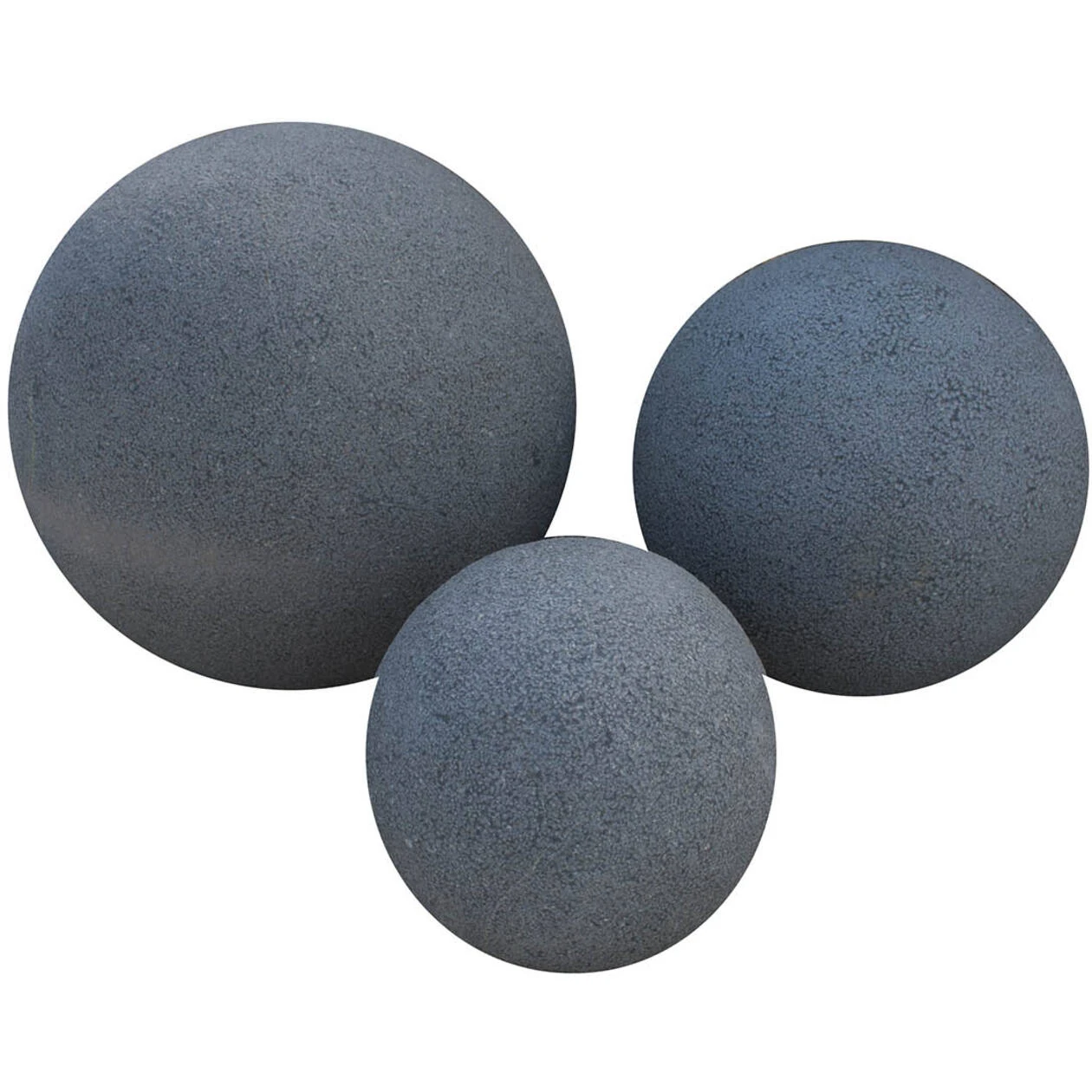 Set bollen Black granite, gebouchardeerd