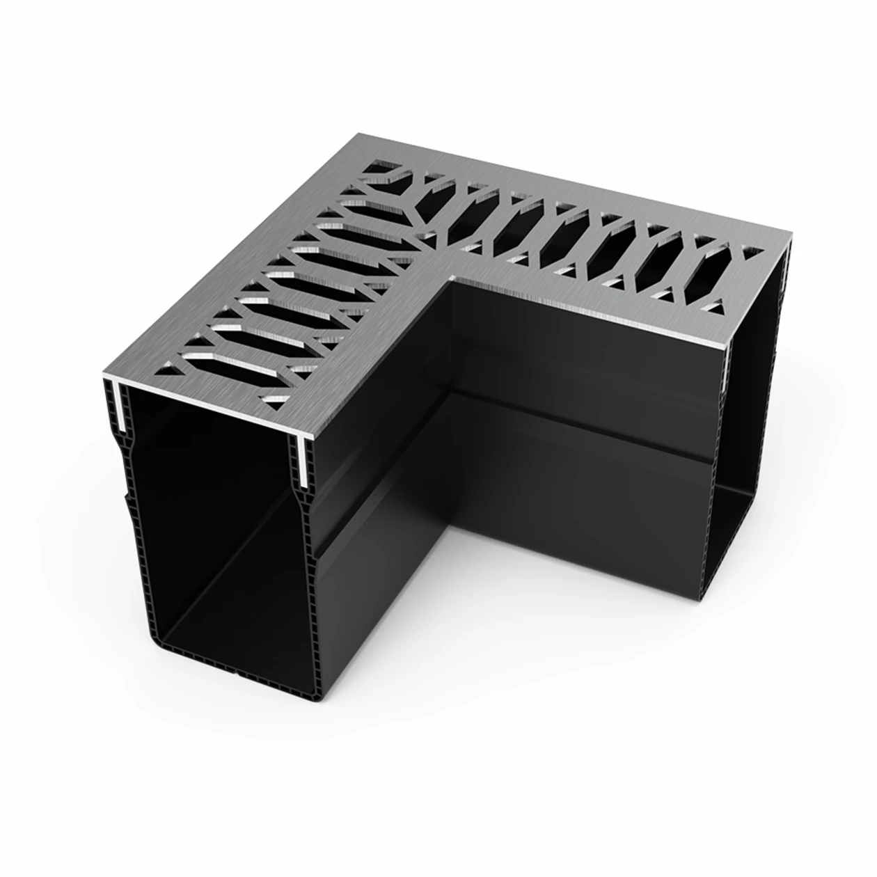 Gardendrain Corner RVS-Inox Viking Line 65/100 mm
