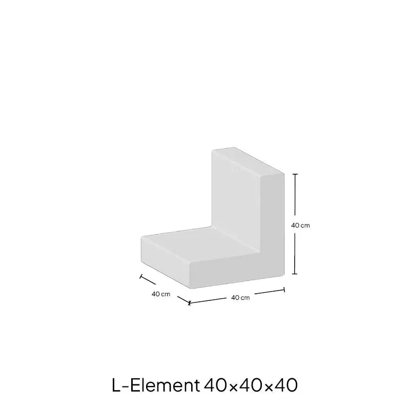 L-Element 40x40x40cm Grijs
