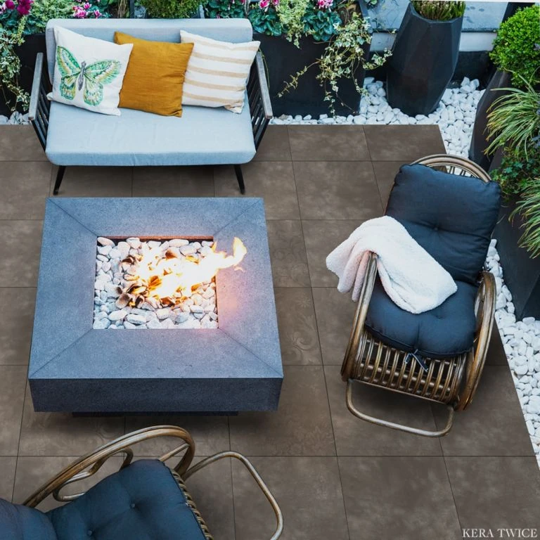 Kera Twice 60x60 Fiammato Antracite Decor