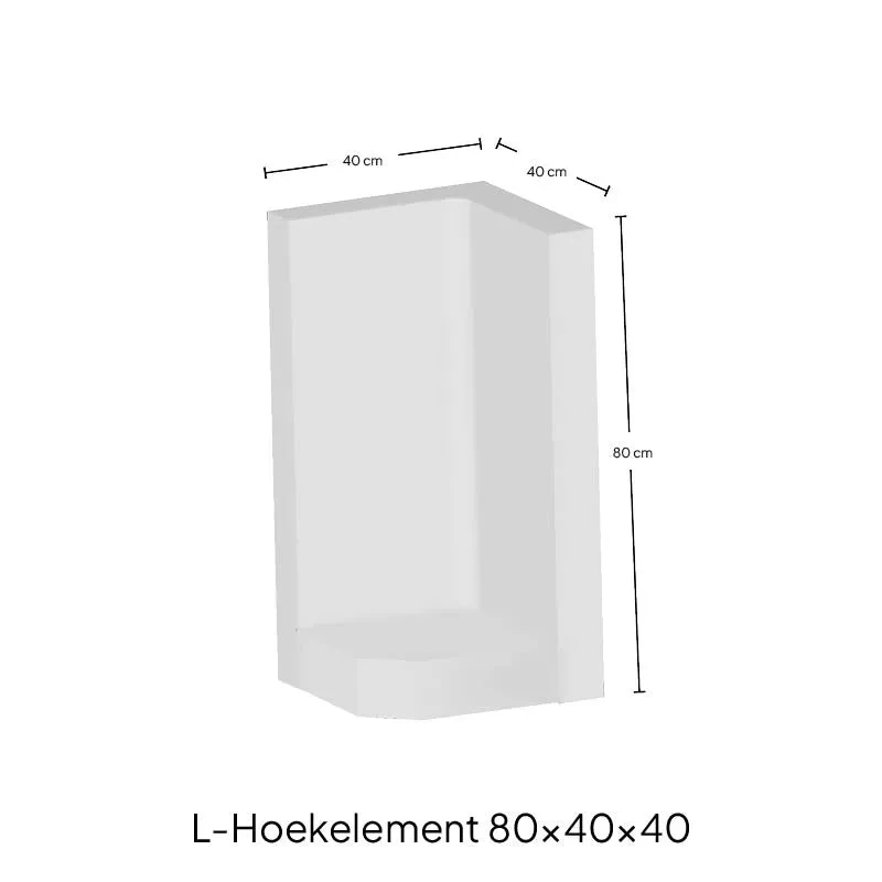 L-Hoekelement 40x80x40cm Antraciet