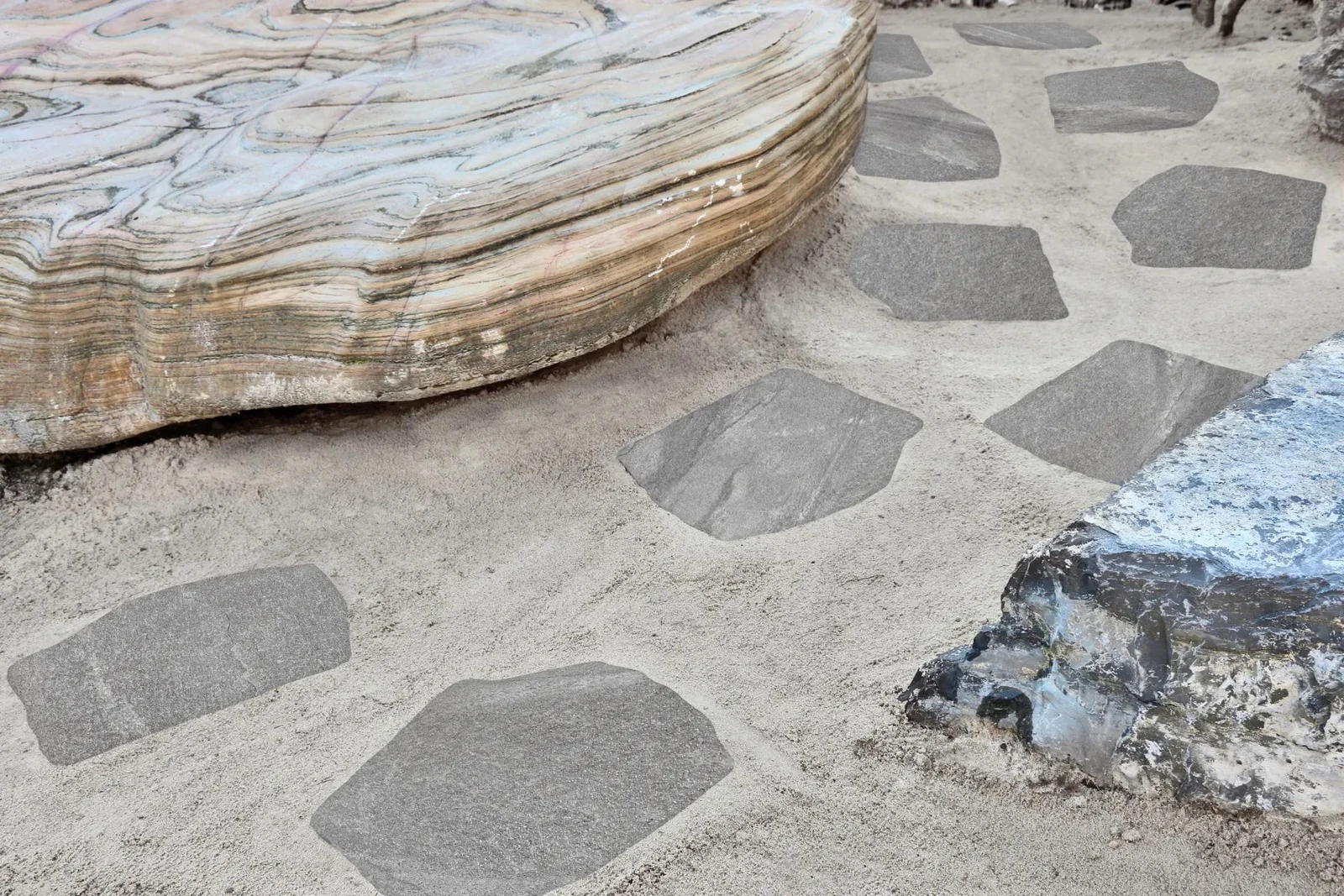 Staptegel Flex Stones Dark Grey o 42x36x2cm Grijs