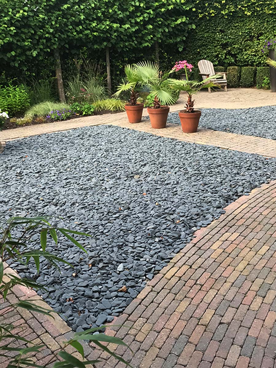 Flat pebbles zwart 30/60mm